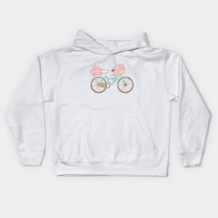 Floral vintage delivery bicycle Kids Hoodie